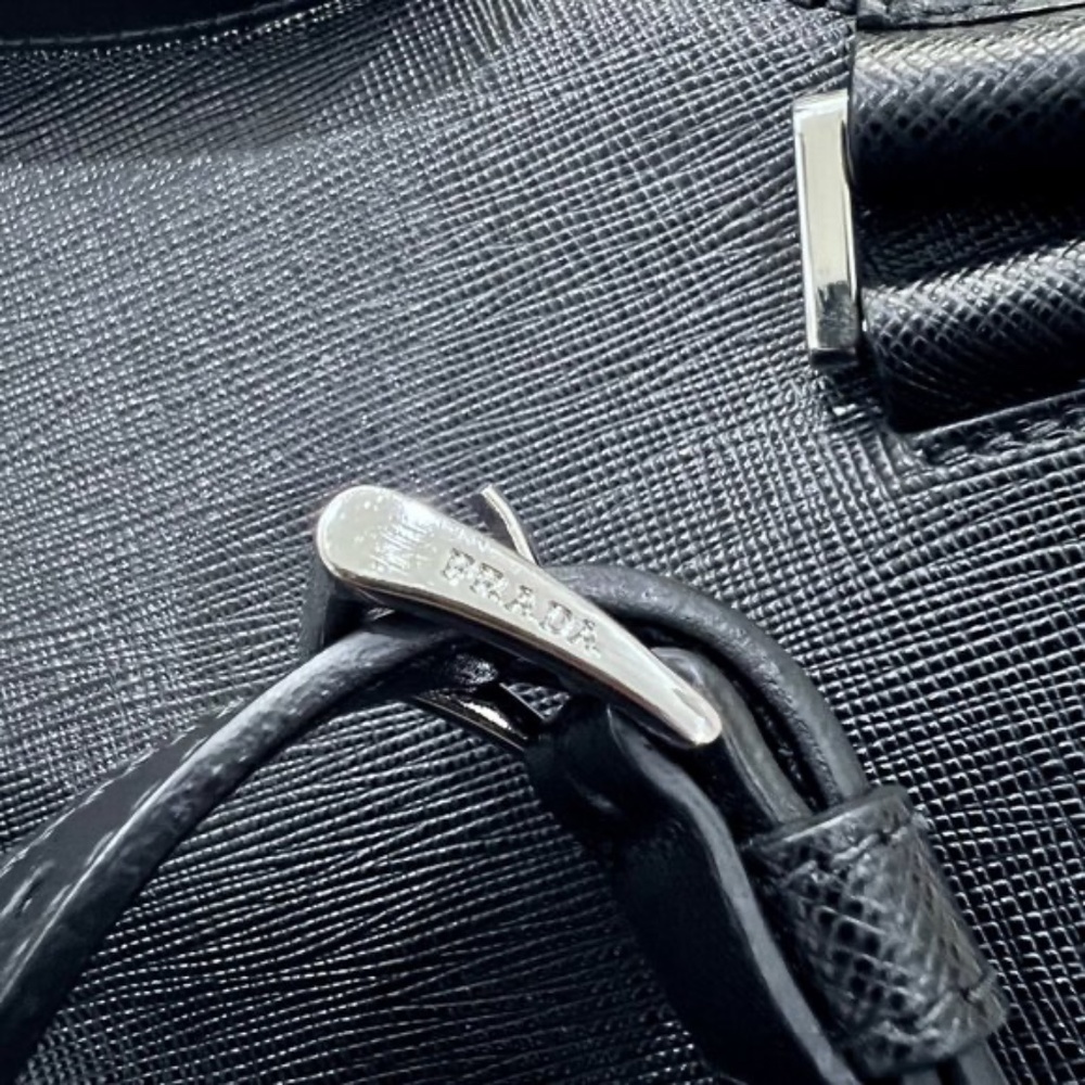 Prada Men's Large Black Saffiano Leather Square Backpack - Picture 11 of 14